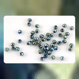 Galvanized Hematite Accent/Spacer Beads - Metallic Green-Grey Iris (50 pcs)