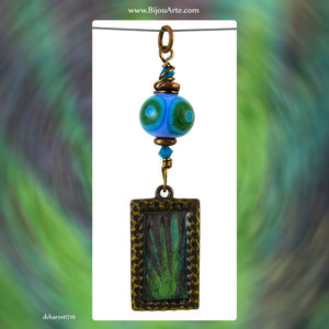 Pendent: Hand-Marbled Florentine Paper