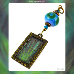 Pendent: Hand-Marbled Florentine Paper