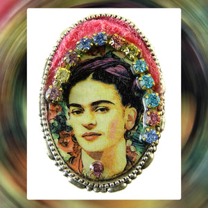 Hand Crafted Brooch / Pendant: Frida Kahlo