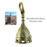Florence, Italy Solid Brass Charm: Brunelleschi's Domed Roof
