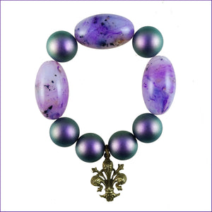 Fantasia Firenze Handcrafted Jewelry: "Autumn Plum" Stretch Bracelet