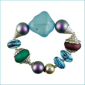 Fantasia Firenze Handcrafted Jewelry: "Sea Glass" Stretch Bracelet