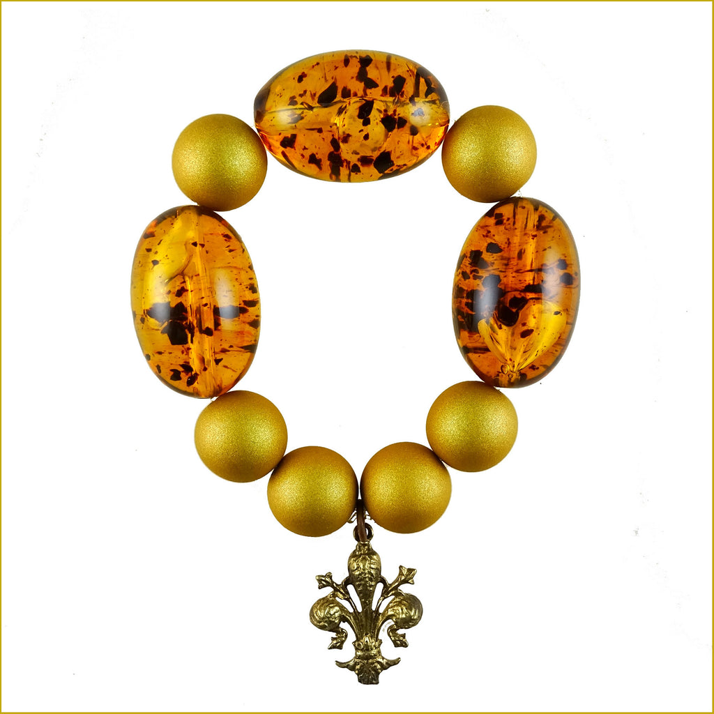 Fantasia Firenze Handcrafted Jewelry: "Amber Queen” Stretch Bracelet