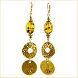 Fantasia Firenze Handcrafted Jewelry: Amber Kiss Earrings (Antique Gold-Plated)