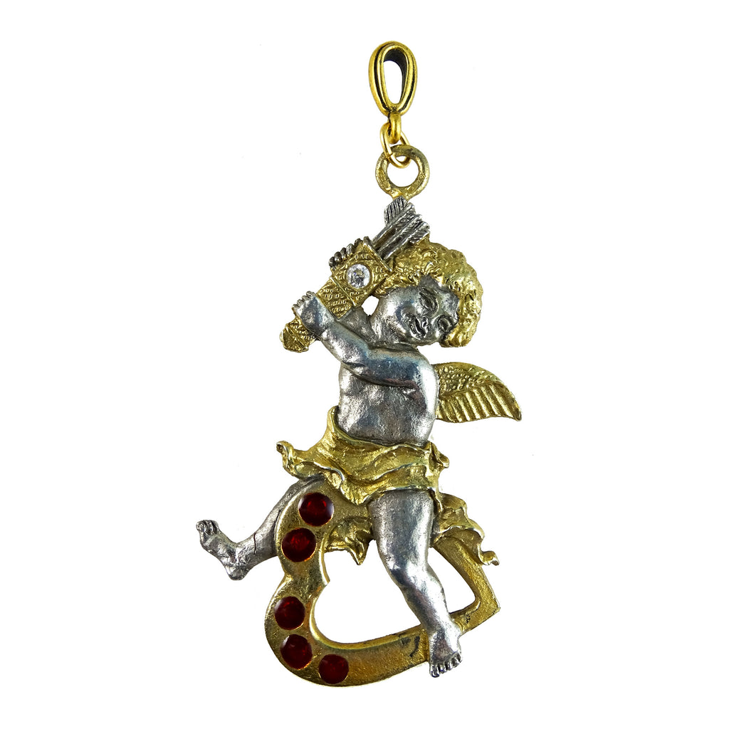 Florence, Italy Brass Valentine Angel Pendant/Ornament