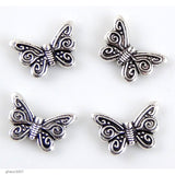High quality Zinc alloy "Zamak" butterfly beads with silver-plated finish.  Each fish measures 17mm end-to-end.