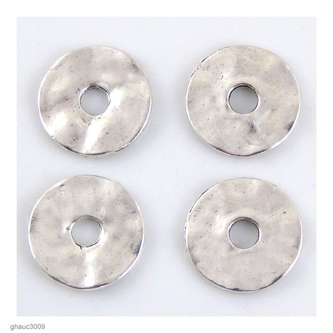 High quality Zinc alloy "Zamak" beads with silver-plated finish.  Each bead measures 16mm end-to-end.