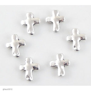 High quality Zinc alloy "Zamak" beads with silver-plated finish.  Each bead measures 13mm end-to-end.