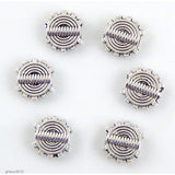 High quality Zinc alloy "Zamak" beads with silver-plated finish.  Each bead measures 8mm end-to-end.