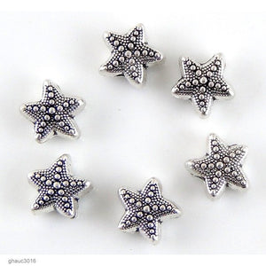 High quality Zinc alloy "Zamak" beads with silver-plated finish.  Each bead measures 10mm end-to-end.