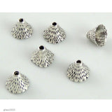 Antique-silver plated zinc alloy, Bali/Thai style beads.  Each bead measures 10mm end-to-end.