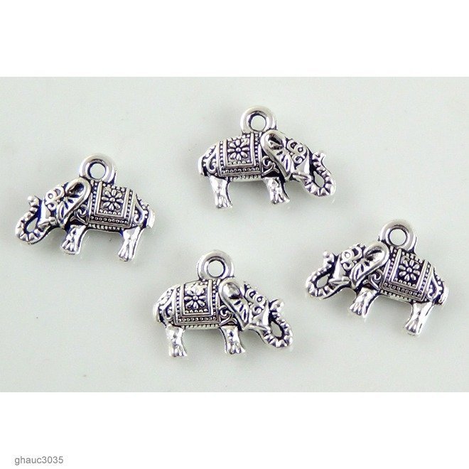 Antique-silver plated zinc alloy, Bali-Thai style charms.  Each bead measures 16mm end-to-end.