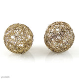 Wire Wrapped Sphere Beads: Pack of 2 (Antique Gold)