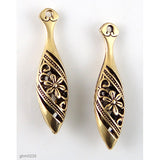 High quality Zinc alloy "Zamak" decorative drops. Antique gold-plated finish.  Each bead measures 40mm end-to-end.