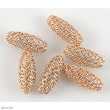 Oval "Chain-Link" Beads: Pack of 6 (Gold-Plated)