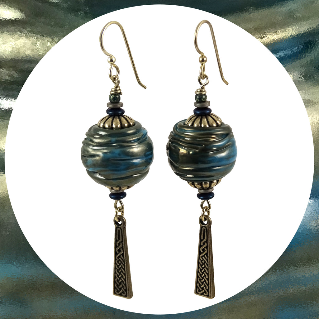 Earrings Featuring Our Own Handmade Hollow Core Beads