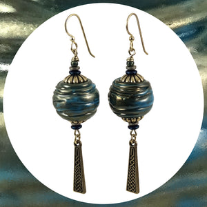 Earrings Featuring Our Own Handmade Hollow Core Beads