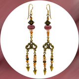 Summer Sunrise Earrings w/ Our Own Handmade Beads And Swarovski Crystal