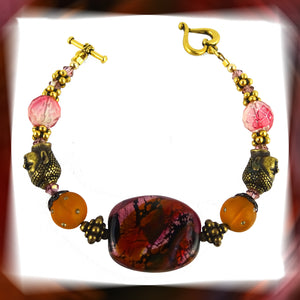 Buddha Bracelet with Handmade Focal Bead