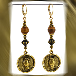 Golden Owl Earrings