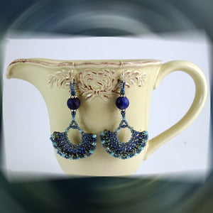 Wedge Petal Weave Earrings: Juniper Berry