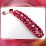 The Big Pink: Triple Row Leather Boho-Wrap Bracelet