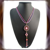 Pink Moon Halo Pendant Necklace