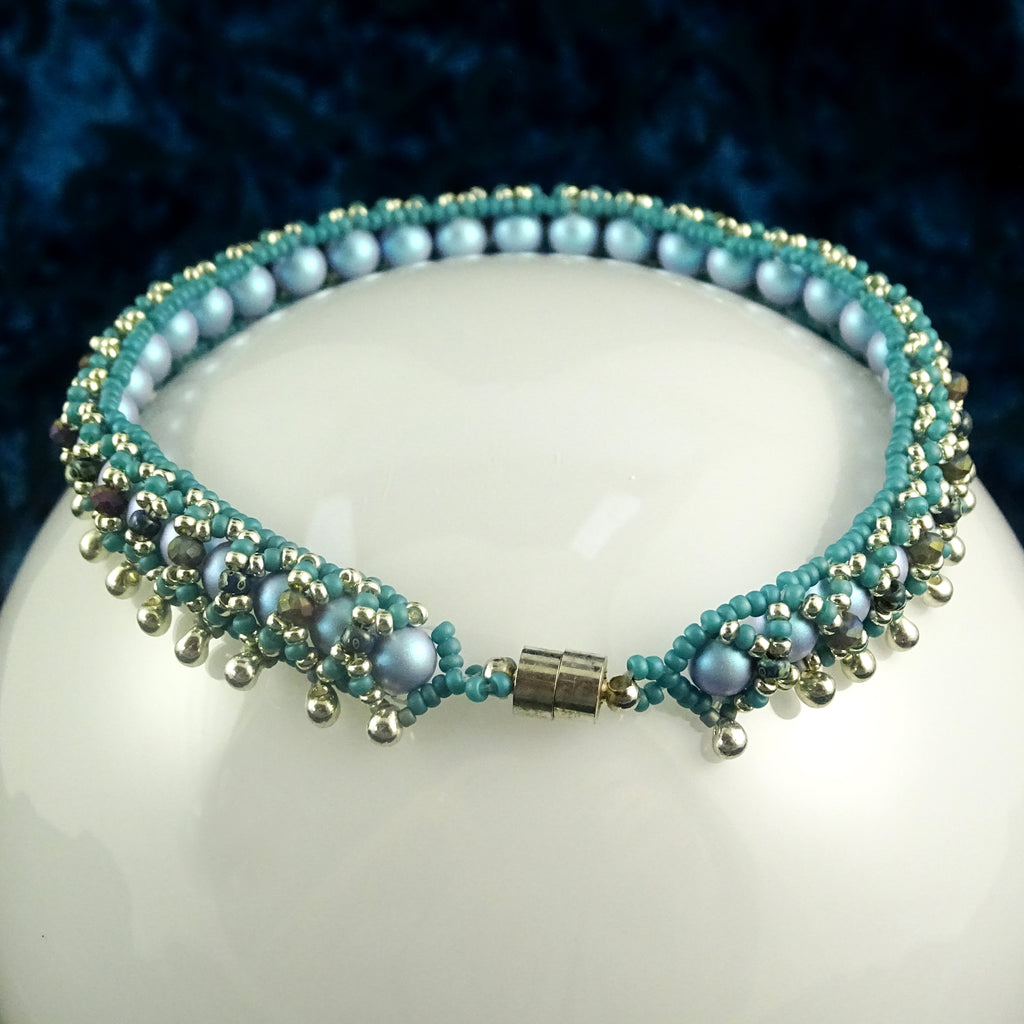 The Tabitha Anklet: Swarovski Pearls / Miyuki Seed Beads