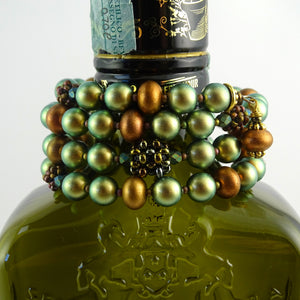 Autumn Leaves Memory Wire Stacked Bracelet