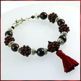 "Lady Luck" Mala Bracelet: Grade-A Garnets & Hand-Woven "Berry Beads"