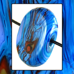 Handmade Glass Focal Bead: Fire & Water