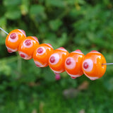 Handmade Glass Bead Set: 6 Lampwork Beads (Orange Shades)
