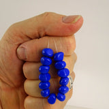 Handmade Glass Bead Set: 13 Lampwork Beads (Lapis Nuggets)