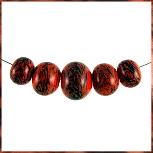 Handmade Glass Bead Set: Hollow Core (Set of 5)