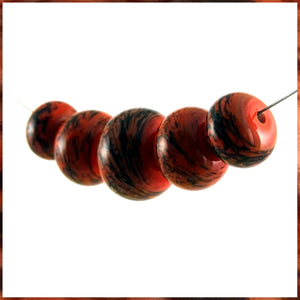 Handmade Glass Bead Set: Hollow Core (Set of 5)