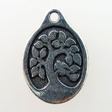 Silver Plated Pewter Charm: Stylized Tree of Life (double-sided)