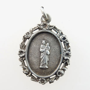 Silver Plated Brass Charm: Mary and Baby Jesus