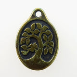 Brass Plated Pewter Charm: Stylized Tree of Life (double-sided)
