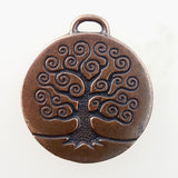 Copper Plated Pewter Charm: Stylized Tree of Life (double-sided)