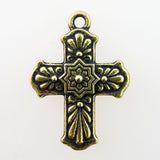Gold Plated Pewter Charm: Talavera Cross (double-sided)