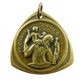 Solid Brass Charm: St. Christopher (double-sided)
