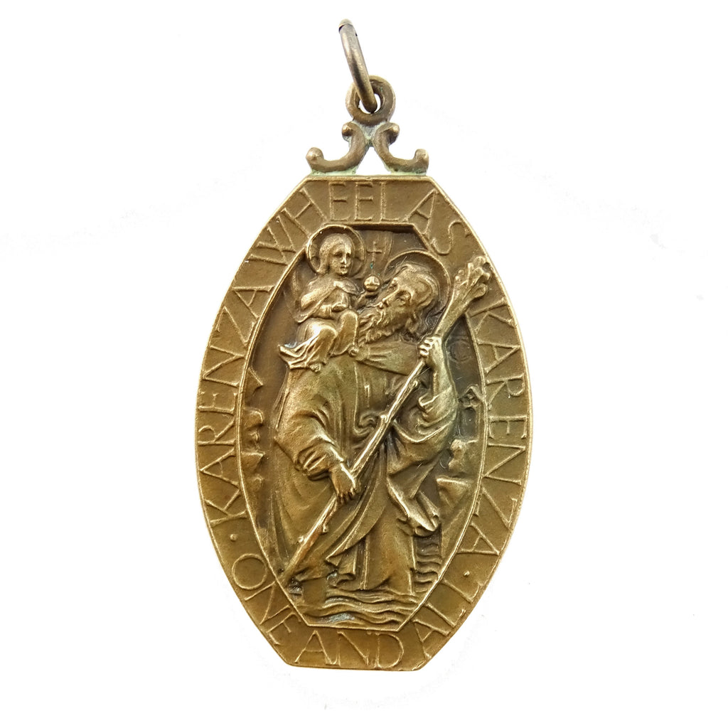 Solid Brass Charm: St. Christopher