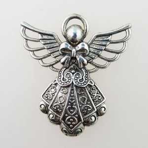 Silver Plated Zinc Alloy Angel Pendant