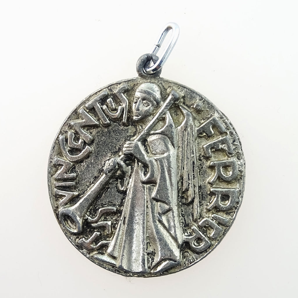 Silver Plated Pewter Pendant: St. Vincent Ferrer