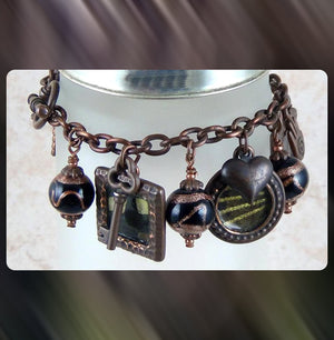 Antique Copper Charm Bracelet