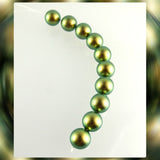 Swarovski Crystal Pearls: 8mm / Iris Green / Bag of 10 Pieces (5810)