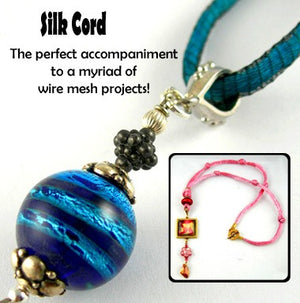 Hand Dyed Silk Cords: Habotai Silk Cord, Watermelon Pink (Width: 4-5mm)