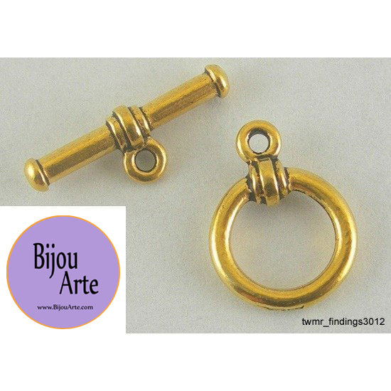 Gold-Plated Pewter Toggle Clasp (Lead Free)