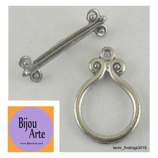 Silver-Plated Pewter Toggle Clasp (Lead Free)